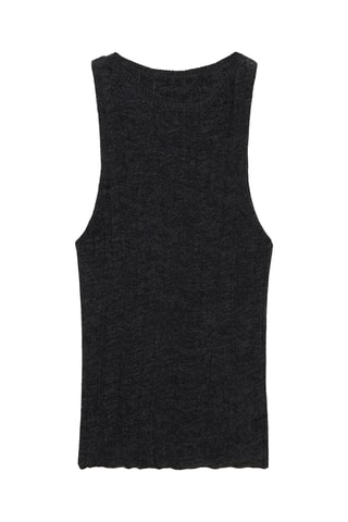 Top maille emmanchures américaines - Gris foncé chiné