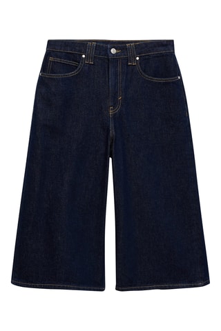 Bermuda en jean rinse wash - Bleu