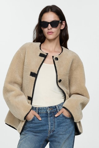 Manteau imprimé coton - Écru