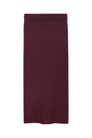 Jupe midi maille - Bordeaux