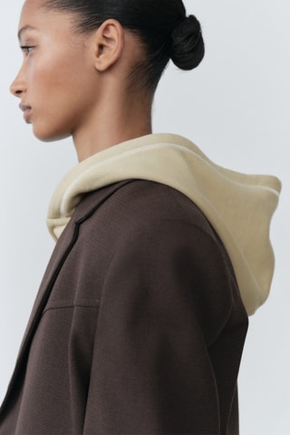 Sweat-shirt coton message brodé - Beige