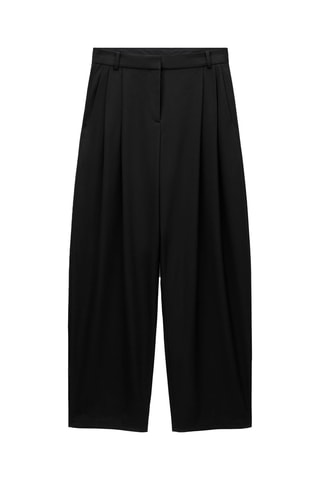 Pantalon en laine à pinces - Noir