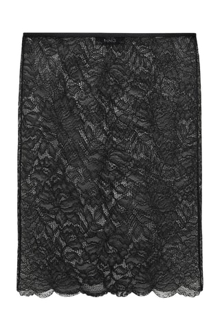 Jupe semi-transparente guipure - Noir