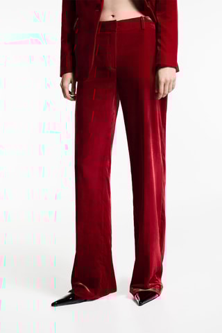 Pantalon costume velours - Rouge