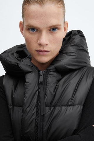 Gilet matelassé long - Noir