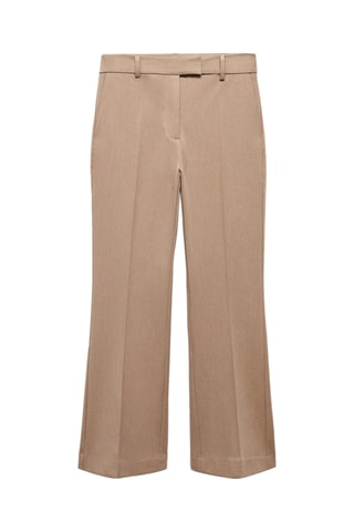 Pantalon évasé crop - Marron