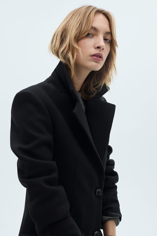 Manteau en laine structuré - Noir
