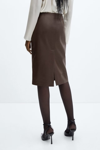 Jupe crayon similicuir - Bordeaux