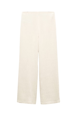 Pantalon wideleg texturé - Blanc cassé