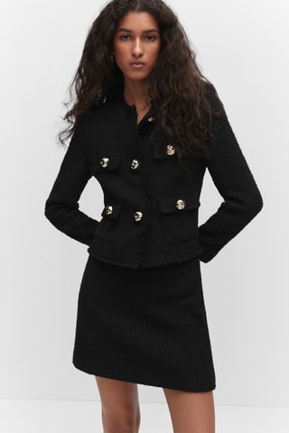 Veste en tweed à poches - Noir