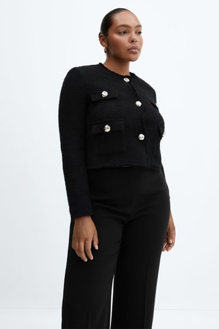 Veste en tweed à poches - Noir