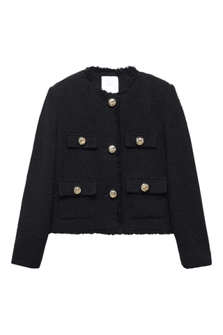 Veste en tweed à poches - Noir