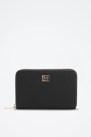 Portefeuille effet saffiano - Noir
