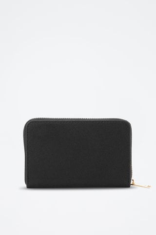Portefeuille effet saffiano - Noir