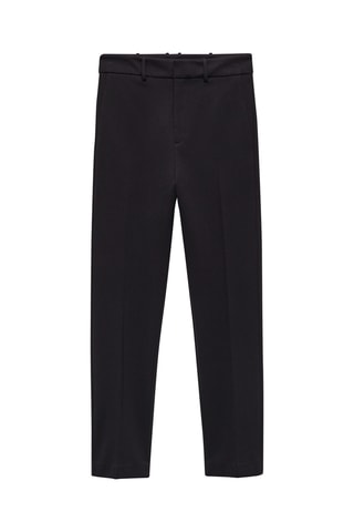 Pantalon droit maille point de Rome - Noir