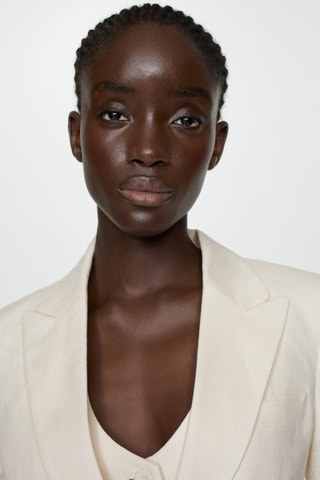 Blazer costume 100 % lin - Écru