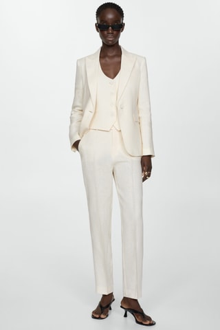 Blazer costume 100 % lin - Écru