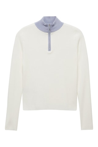 Pull-over col fermeture Éclair - Écru
