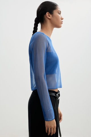 Pull-over semi-transparent top combiné - Bleu électrique
