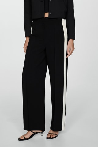 Pantalon bandes latérales contrastantes - Noir et blanc