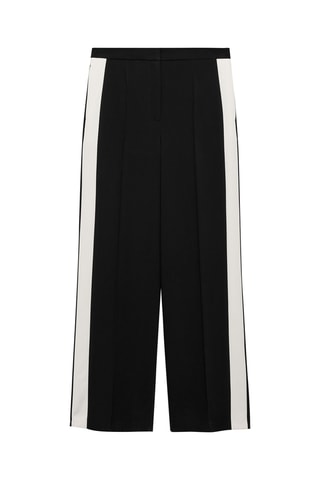Pantalon bandes latérales contrastantes - Noir et blanc