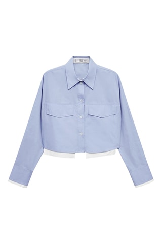 Chemise crop combinée - Ciel