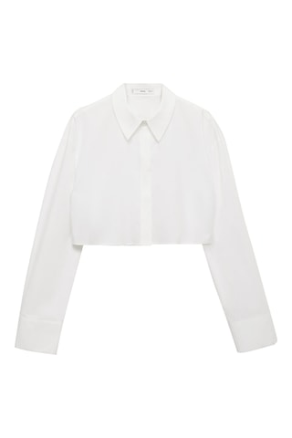 Chemise coton crop - Blanc cassé