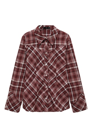 Chemise à carreaux en coton - Bordeaux