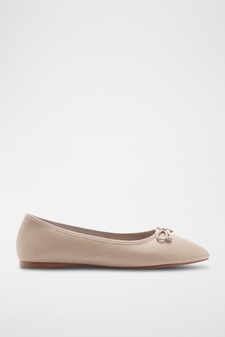 Ballerines cuir noeud - Marron clair