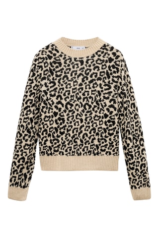 Pull imprimé léopard - Beige