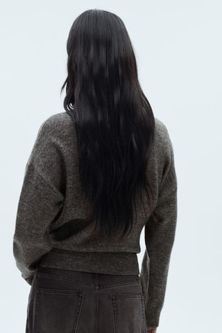 Pull-over maille détails brillants - Gris