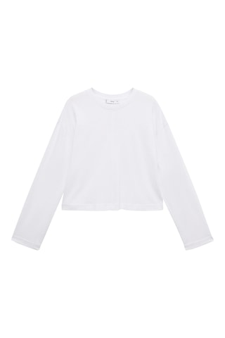 T-shirt manches longues ouvertures - Blanc