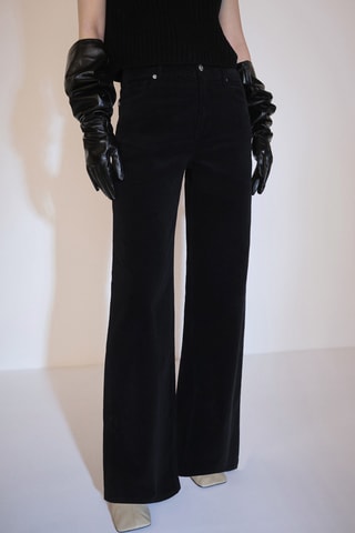 Jean velours côtelé wideleg - Anthracite