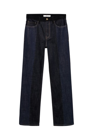 Jean droit taille haute - Bleu marine