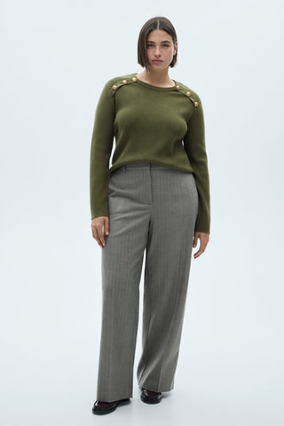 Pull-over boutons bijoux - Kaki
