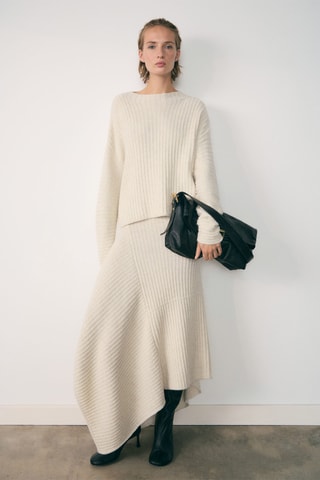 Pull-over col montant coutures - Écru