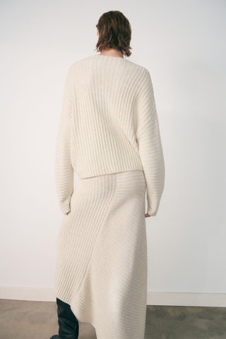 Pull-over col montant coutures - Écru