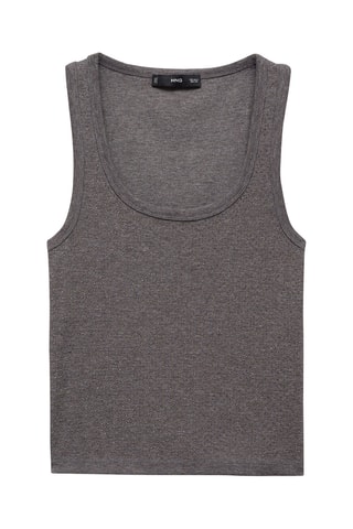 Top bretelles à sequins - Gris