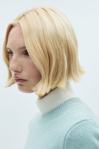Pull-over laine col rond - Ciel
