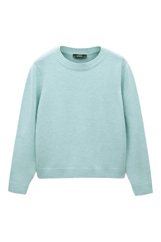 Pull-over laine col rond - Ciel