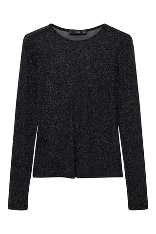 T-shirt Lurex semi-transparent - Noir