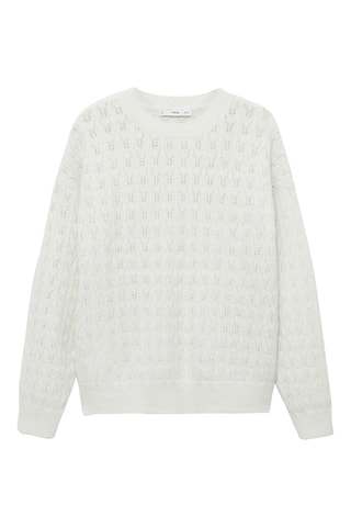 Pull-over ajouré détails Lurex - Écru