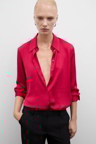 Chemise fluide satinée - Fuchsia