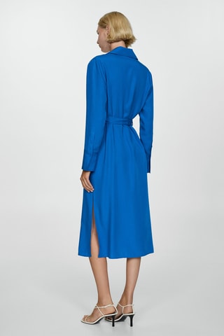 Robe chemisier noeud - Bleu