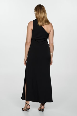 Robe asymétrique détails drapés - Noir