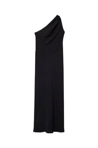 Robe asymétrique détails drapés - Noir