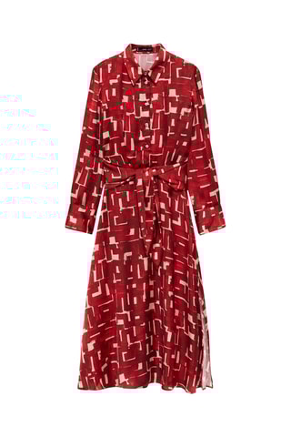 Robe chemisier imprimée - Rouge