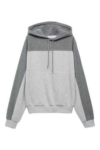 Sweater à capuche coton - Gris clair chiné