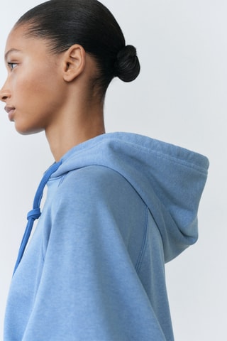 Sweater à capuche coton - Bleu
