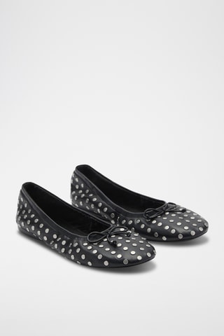Ballerines cloutées noeud - Noir